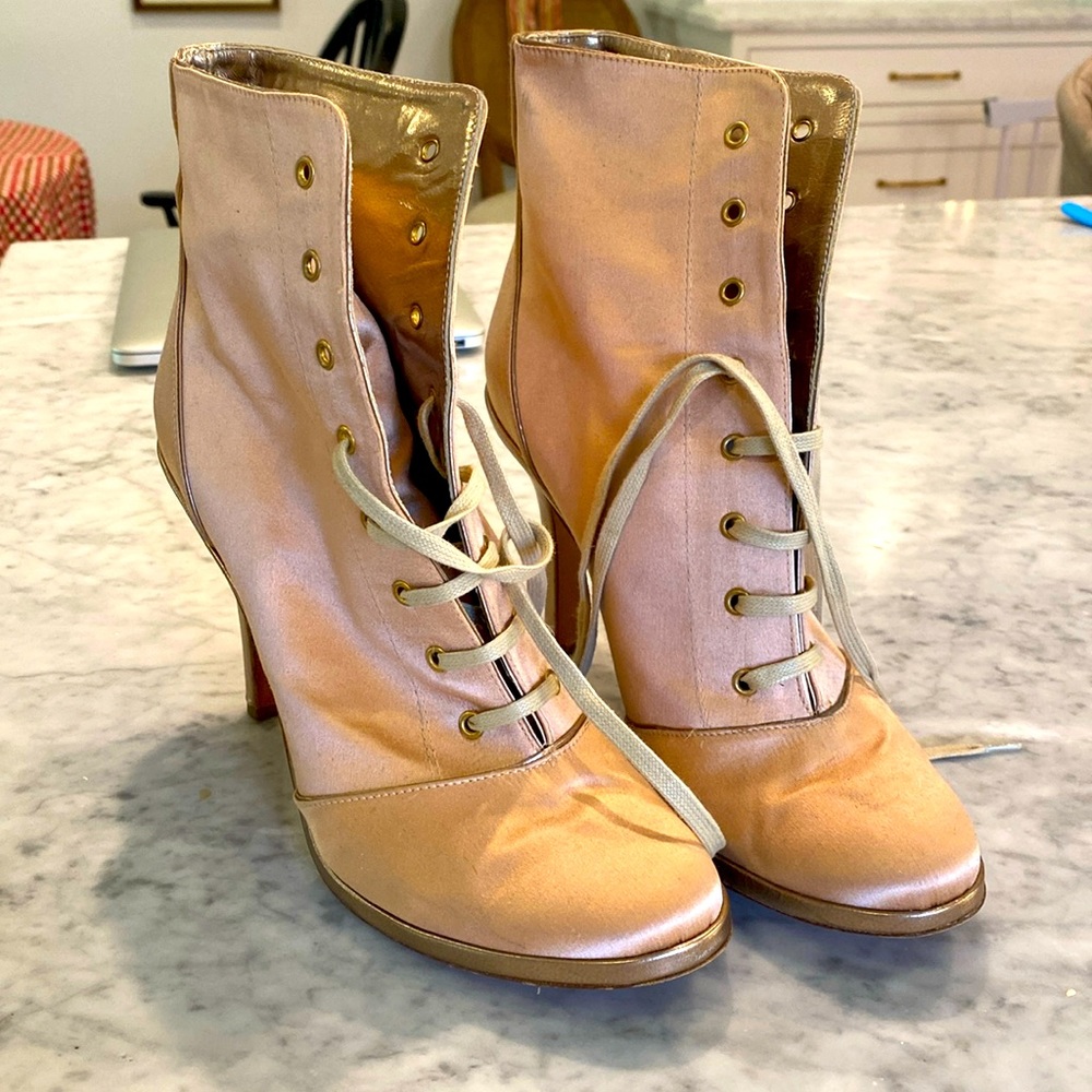 marc jacobs satin lace up bootie